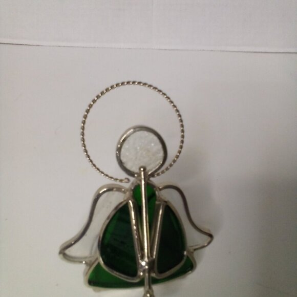Stained Glass Angel Tea Light Candle Holders Musical Horn Violin Red Green - Picture 10 of 16